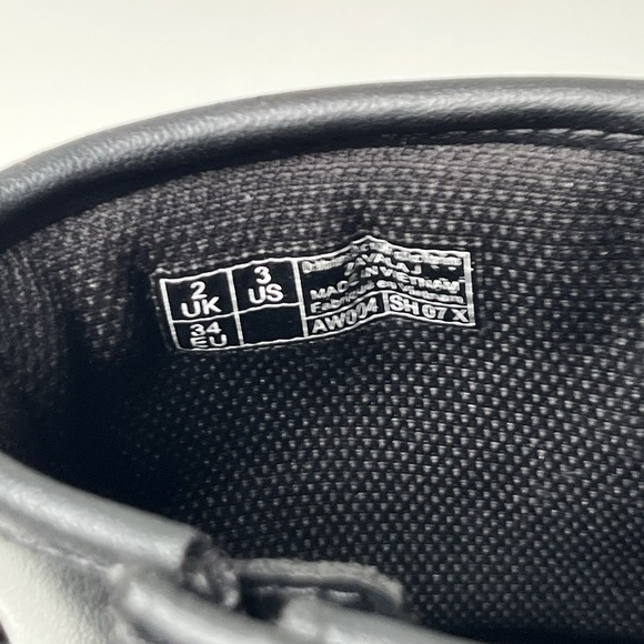 Dr. Martens Zavala J Youth Side Zip Combat Black Boots Sz 3 Kids Moto‎ Utility - Picture 6 of 9